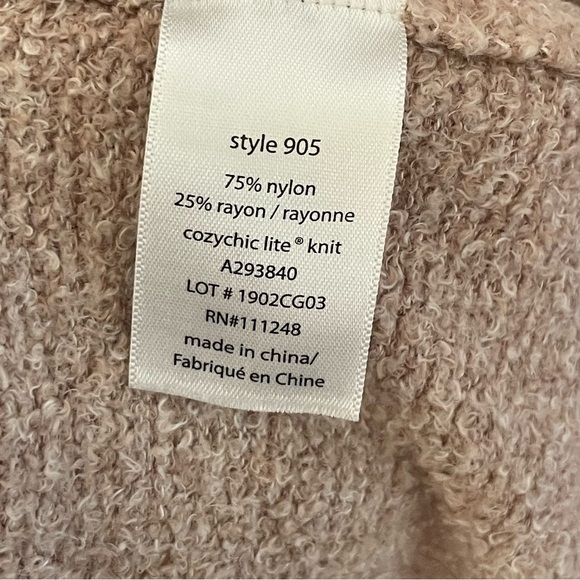 Barefoot Dreams CozyChic Lite Hooded Cardigan Dusty Rose Size Small - Picture 7 of 8